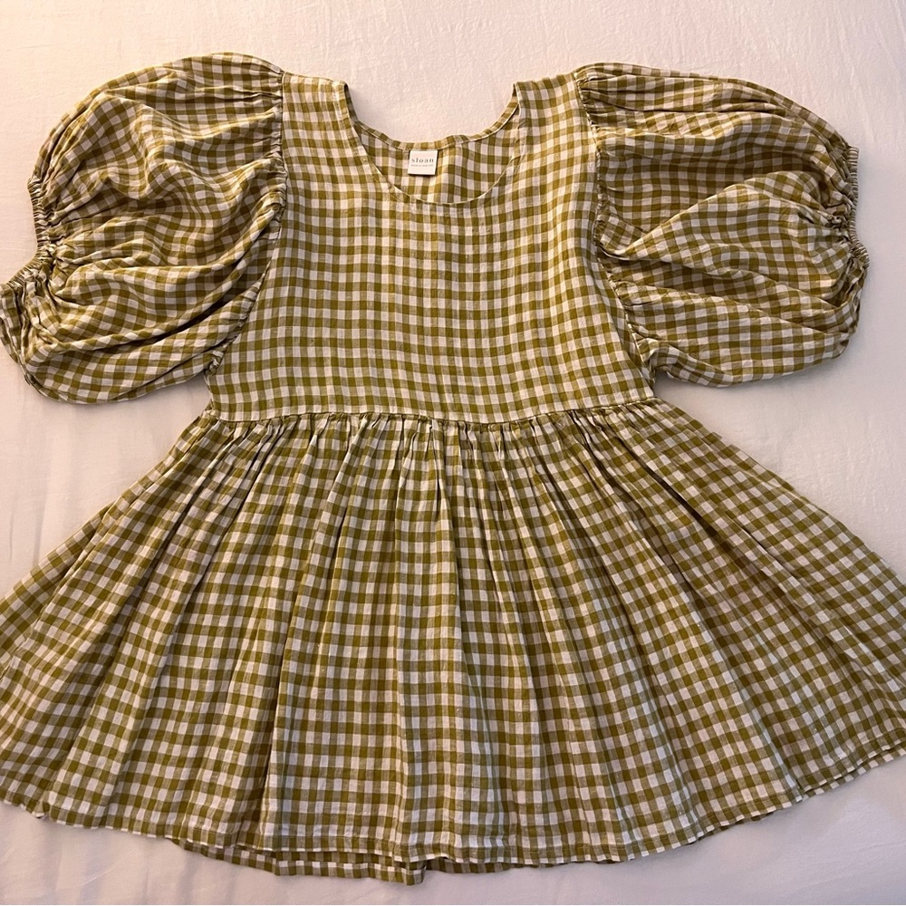 SLOAN Gingham Puff Sleeve Mini Dress